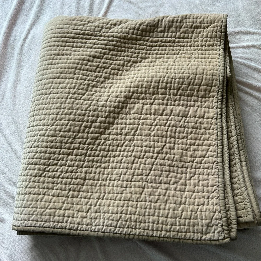 Pottery Barn Queen‎ Quilt Reversible Velvet Silk Cotton 90